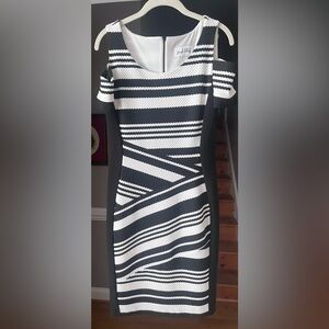 Joseph Ribkoff Black and White Geometric Dress